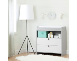 Cookie Changing Table - Light Gray and Solid White