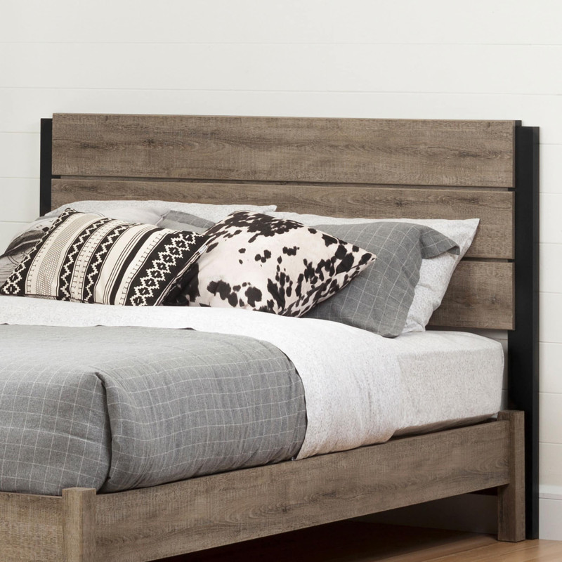 Double headboard - Munich Aged Oak and Matte Black