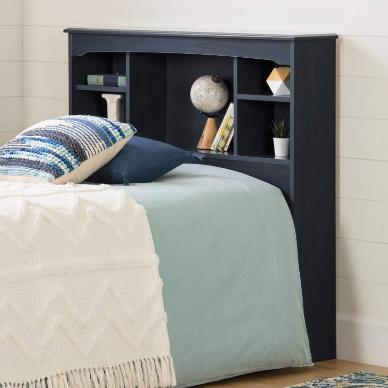 Single Headboard with Bookcase - Rowing Blueberry