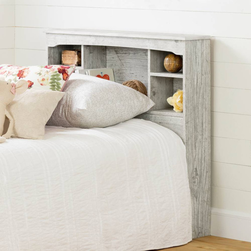 Navali Bookcase Single Headboard - Seaside Pine