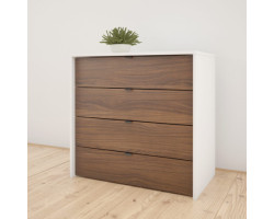 Axel 4-Drawer Desk - White and Walnut