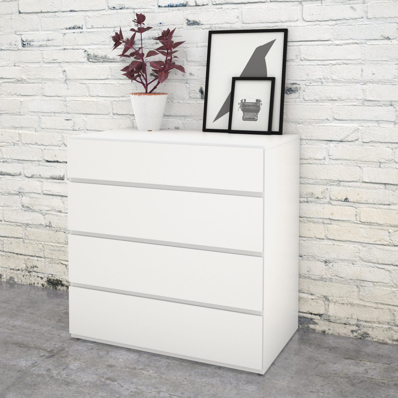 Bali 4-Drawer Desk - White