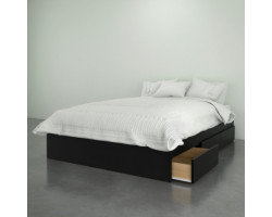 Aston 3-Drawer Double Bed - Black