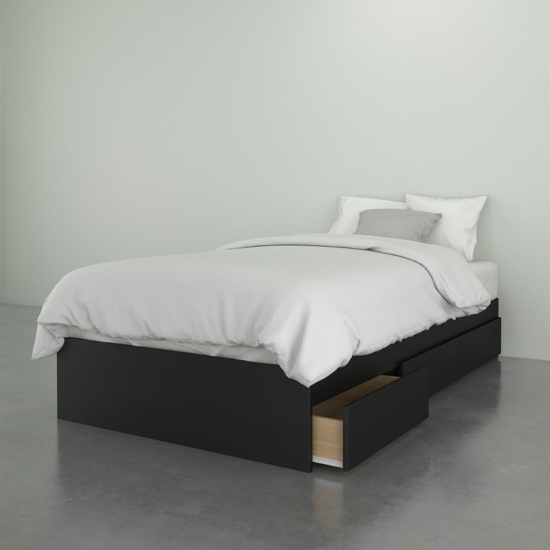 Aston 3 Drawer Single Bed - Black