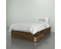 Oscuro Single Bed 3 Drawers - Truffle