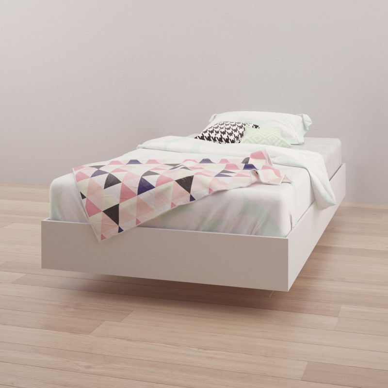 Acapella Platform Single Bed - White