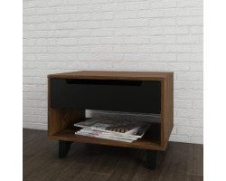 Barista Nightstand - Truffle and Black