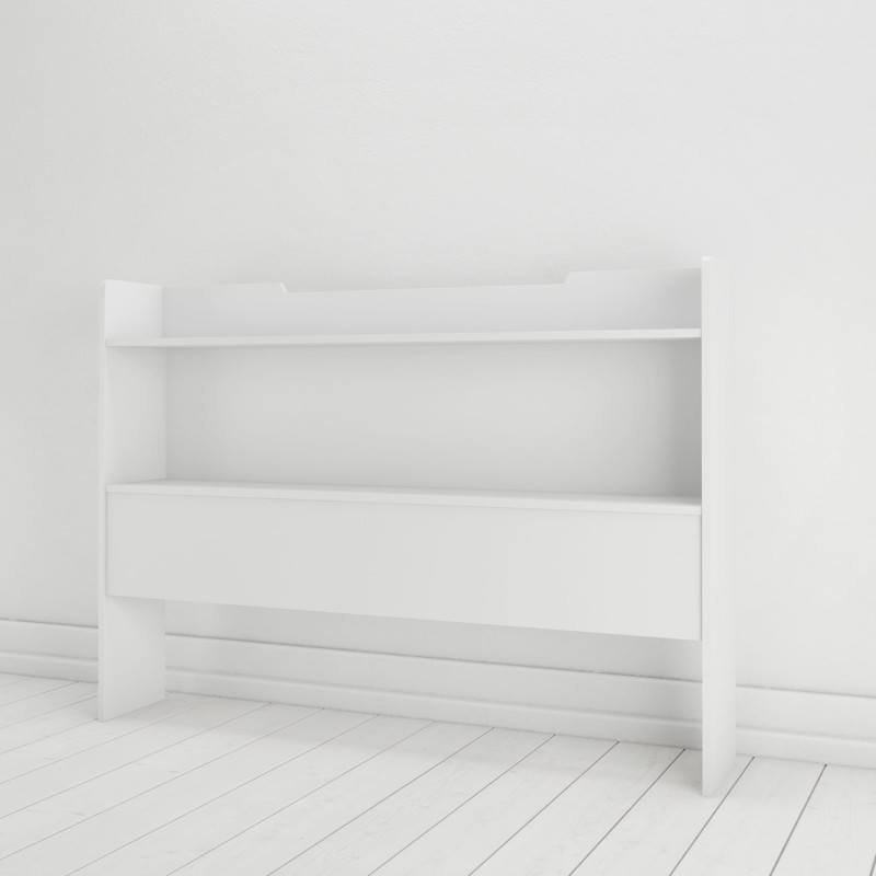 Aura Double Headboard with Storage - White