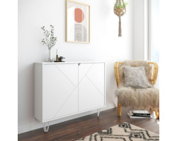 Slim Storage Console - White