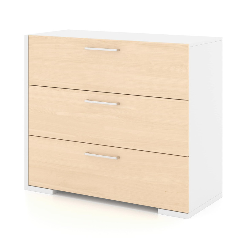 Meuble Meq Bureau 3 Tiroirs - Blanc Naturel