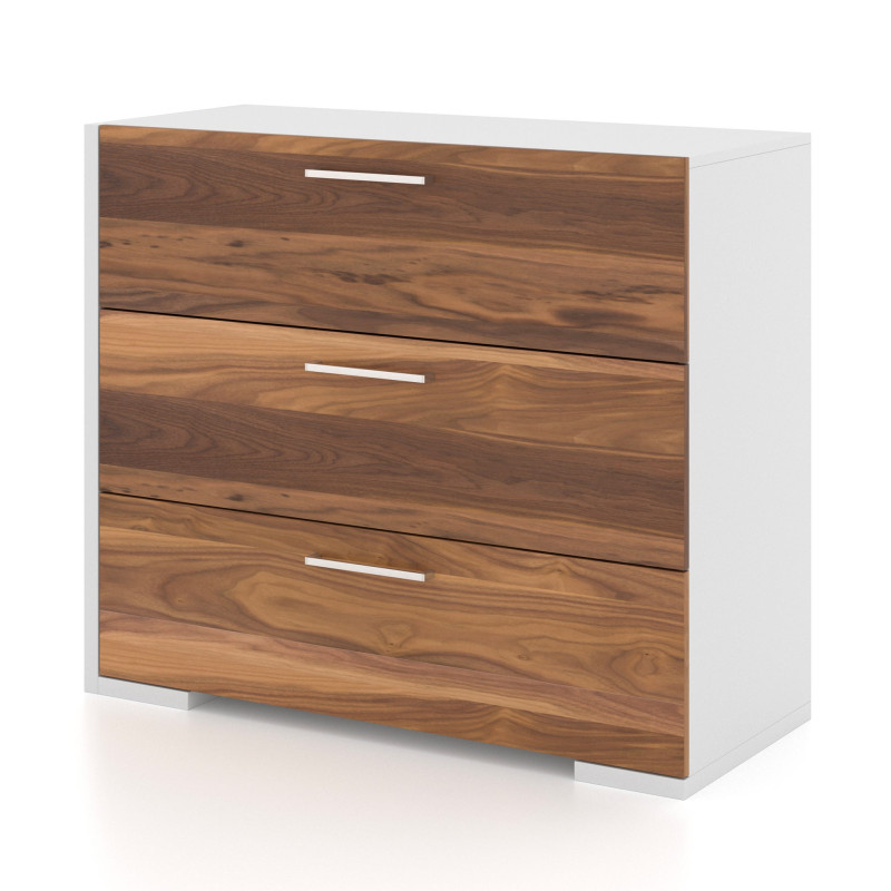 3 Drawer Desk - Walnut White