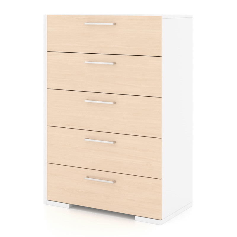 5 Drawer Desk - Natural White