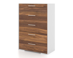 5 Drawer Desk - Walnut White