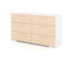 6 Drawer Desk - Natural White