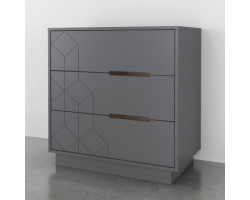 3 Drawer Desk - Charcoal Gray