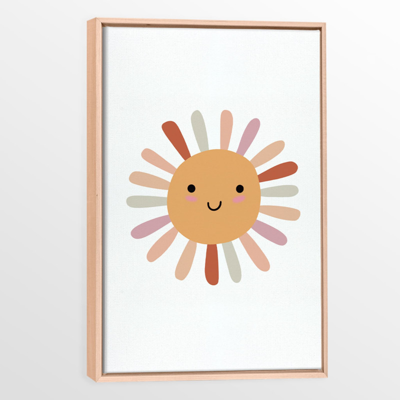 Canvas with Natural Wood Frame - Sun