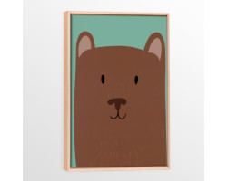 Canvas with Natural Wood Frame - Teddy Bear