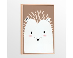 Canvas with Natural Wood Frame - Hedgehog