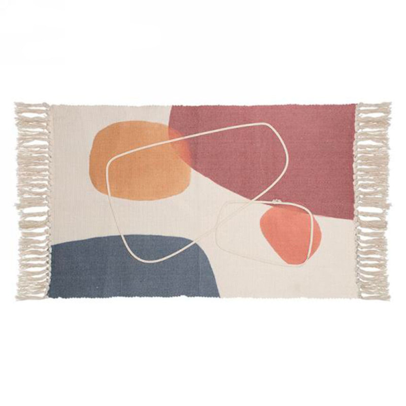 Ocher Gray Abstract Rug