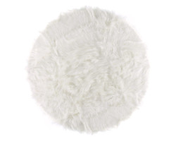 Round Fur Rug - White