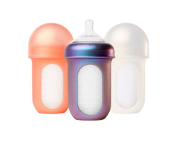 Nursh Silicone Bottles 8oz Pack of 3 - Metallic Colors