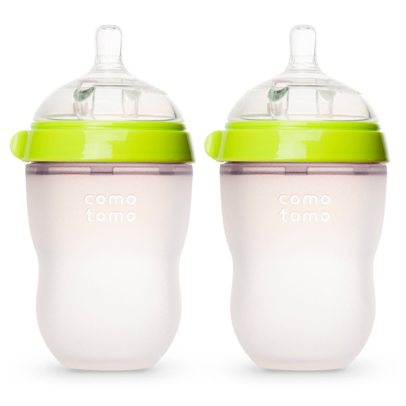 Soft Natural Flow Baby Bottle Colic Prevention 250ml Set of 2 - Green