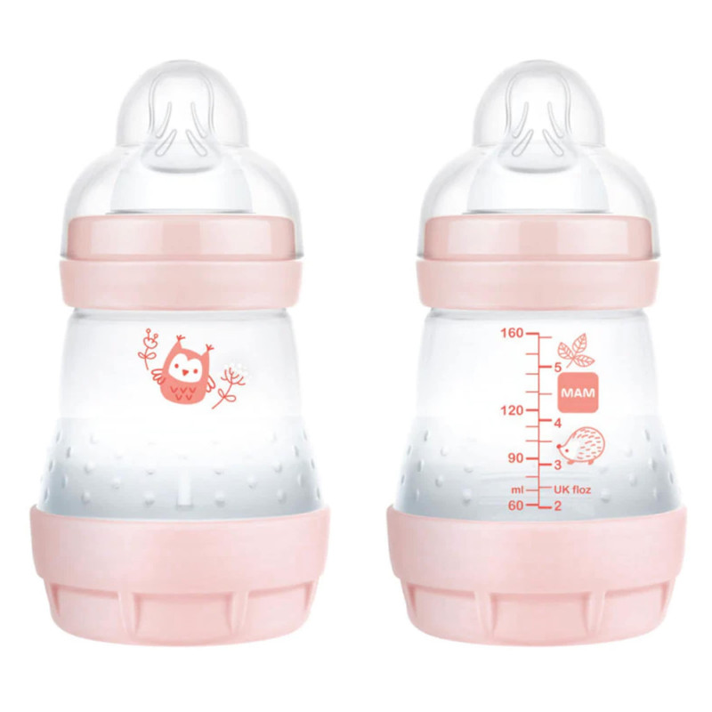 Anti-Colic Baby Bottle 5oz Pack of 2 - Matte Pink