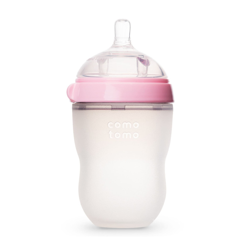 Soft Natural Flow Baby Bottle Colic Prevention 250ml - Pink