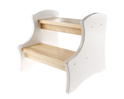 Wooden Step Stool - Natural White