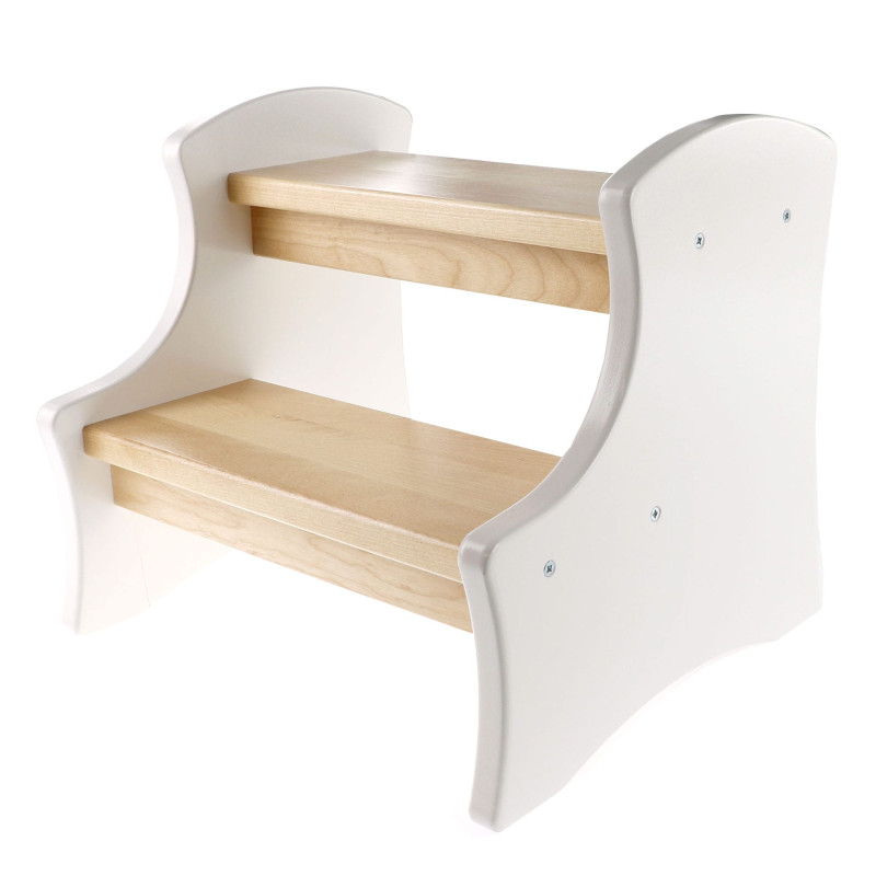 Wooden Step Stool - Natural White
