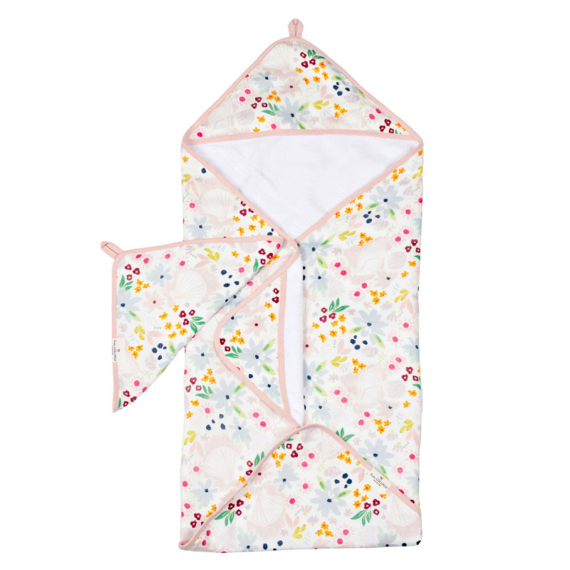 Hooded Towel Set - Seashell Floral