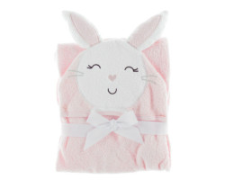 Hooded Towel - Pink Rabbit