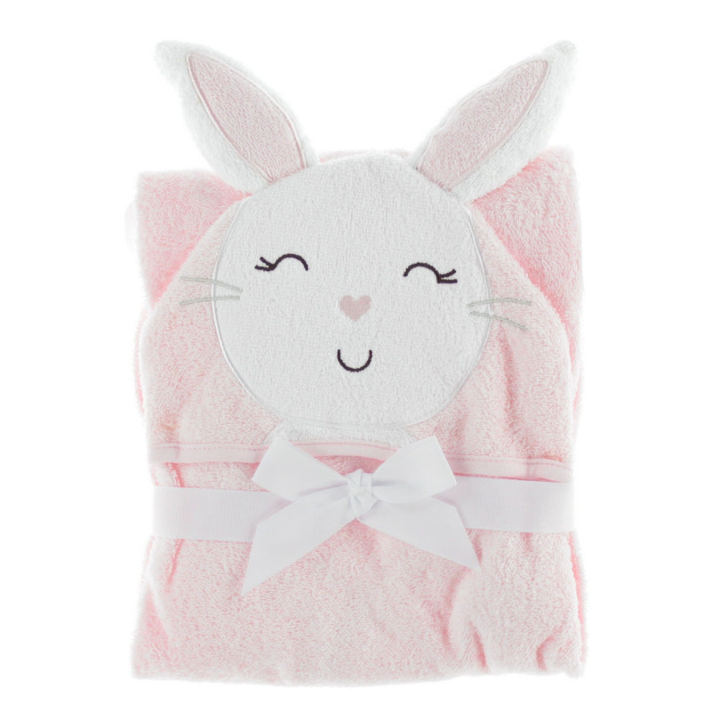 Hooded Towel - Pink Rabbit