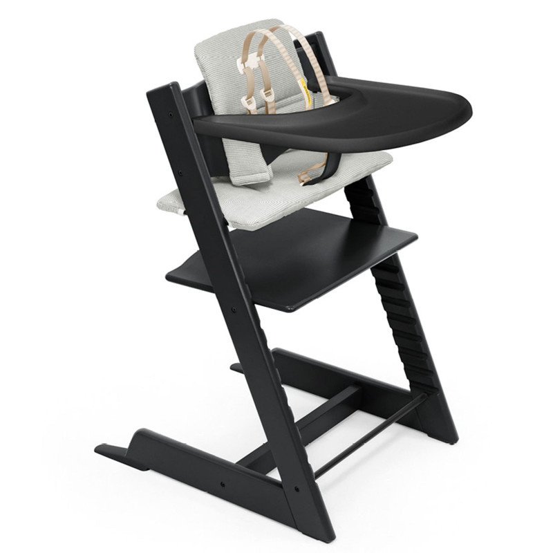 Tripp Trapp® High Chair + Cushion with Tripp Trapp® Cabaret - Black
