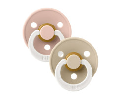 Bibs Pacifier 6-18 months Pack of 2 - Glow Ivory Pink