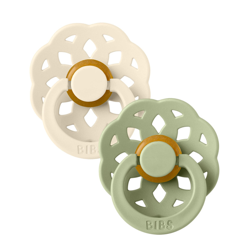 Boheme Pacifier 0-6m Pack of 2 - Sage Ivory