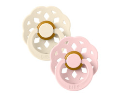 Boheme Pacifier 6-18m Pack of 2 - Ivory Pink