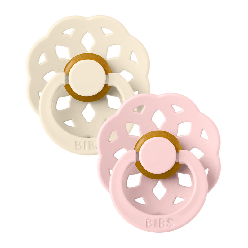 Boheme Pacifier 6-18m Pack of 2 - Ivory Pink
