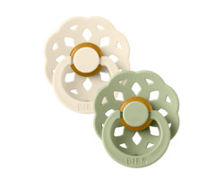 Boheme Pacifier 6-18m Pack of 2 - Sage Ivory