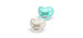 Orthodontic Pacifier (2) 18 months and over - Aqua / Beige