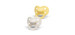 Orthodontic Pacifier (2) 6-18 months - Yellow / Beige