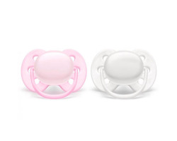 Orthodontic Pacifier 0-6m Ultra Soft Pack of 2 - Pink