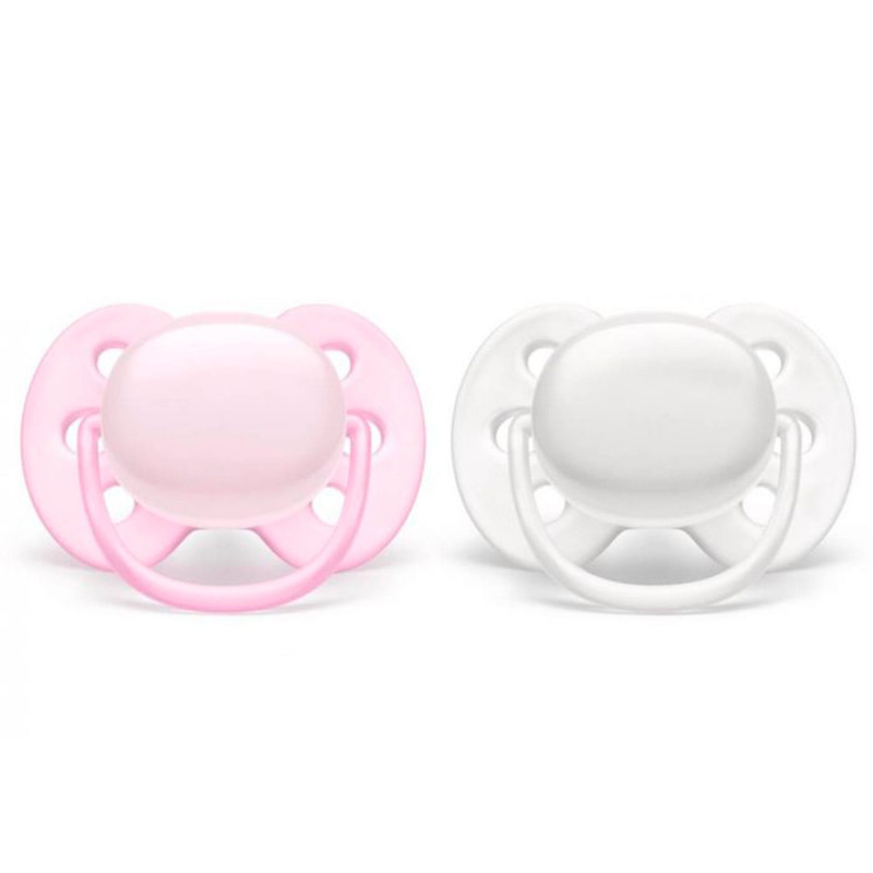 Orthodontic Pacifier 0-6m Ultra Soft Pack of 2 - Pink