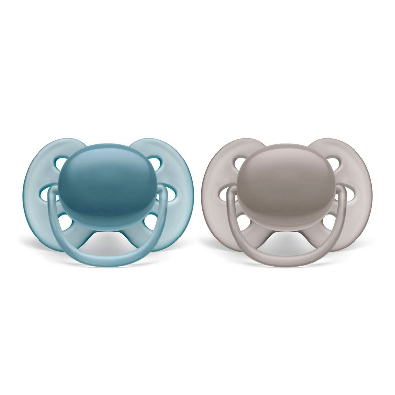 Orthodontic Pacifier 6-18m Ultra Soft Pack of 2 - Blue