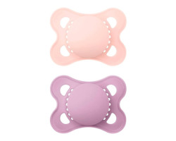 Mam Matte Orthodontic Pacifier 0-6 months Pack of 2 - Pink