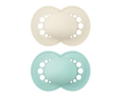Matte Orthodontic Pacifier 16 months + Pack of 2 - Aqua