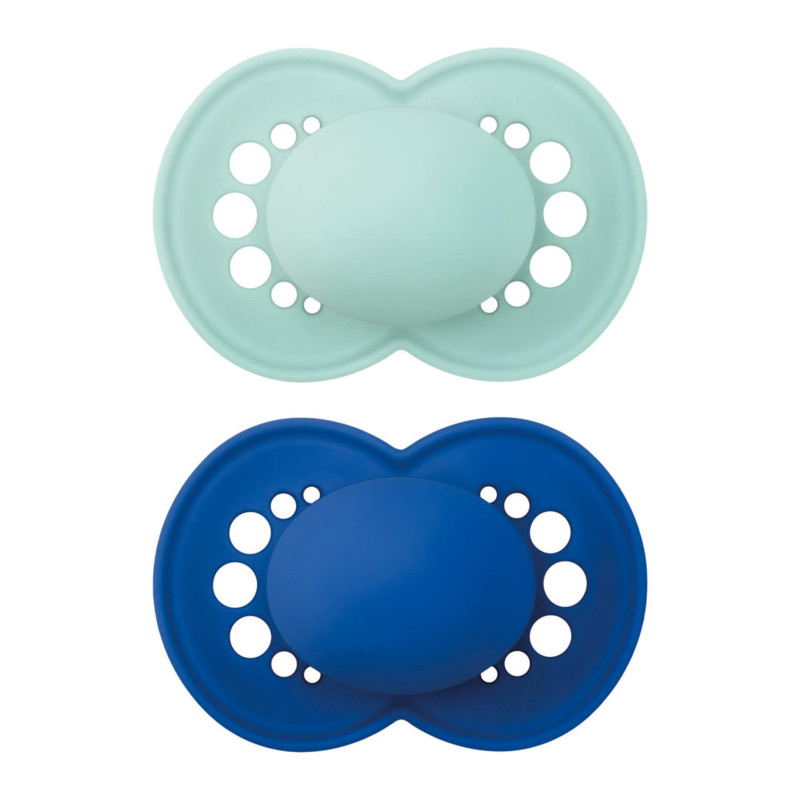 Matte Orthodontic Pacifier 16 months + Pack of 2 - Blue