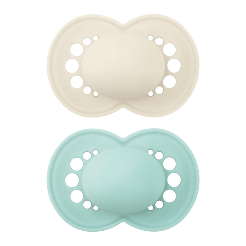 Matte Orthodontic Pacifier 6-16 months Pack of 2 - Aqua