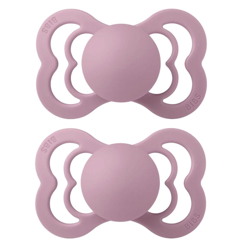 Bibs Suce Symétrique Supreme Silicone 6-18mois Paquet de 2 - Heather