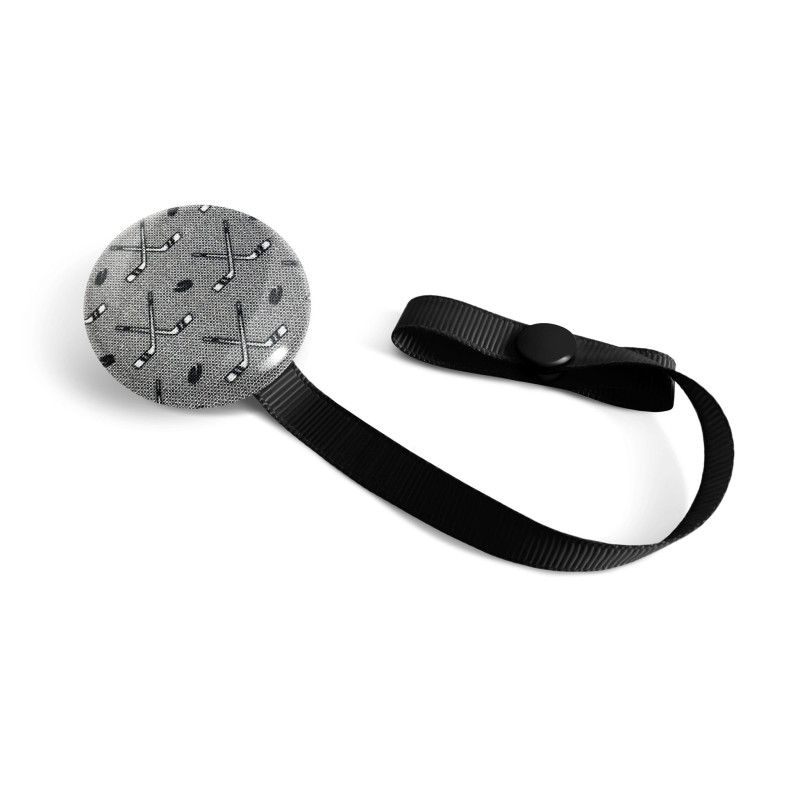 Pacifier Clip - Hockey Gray